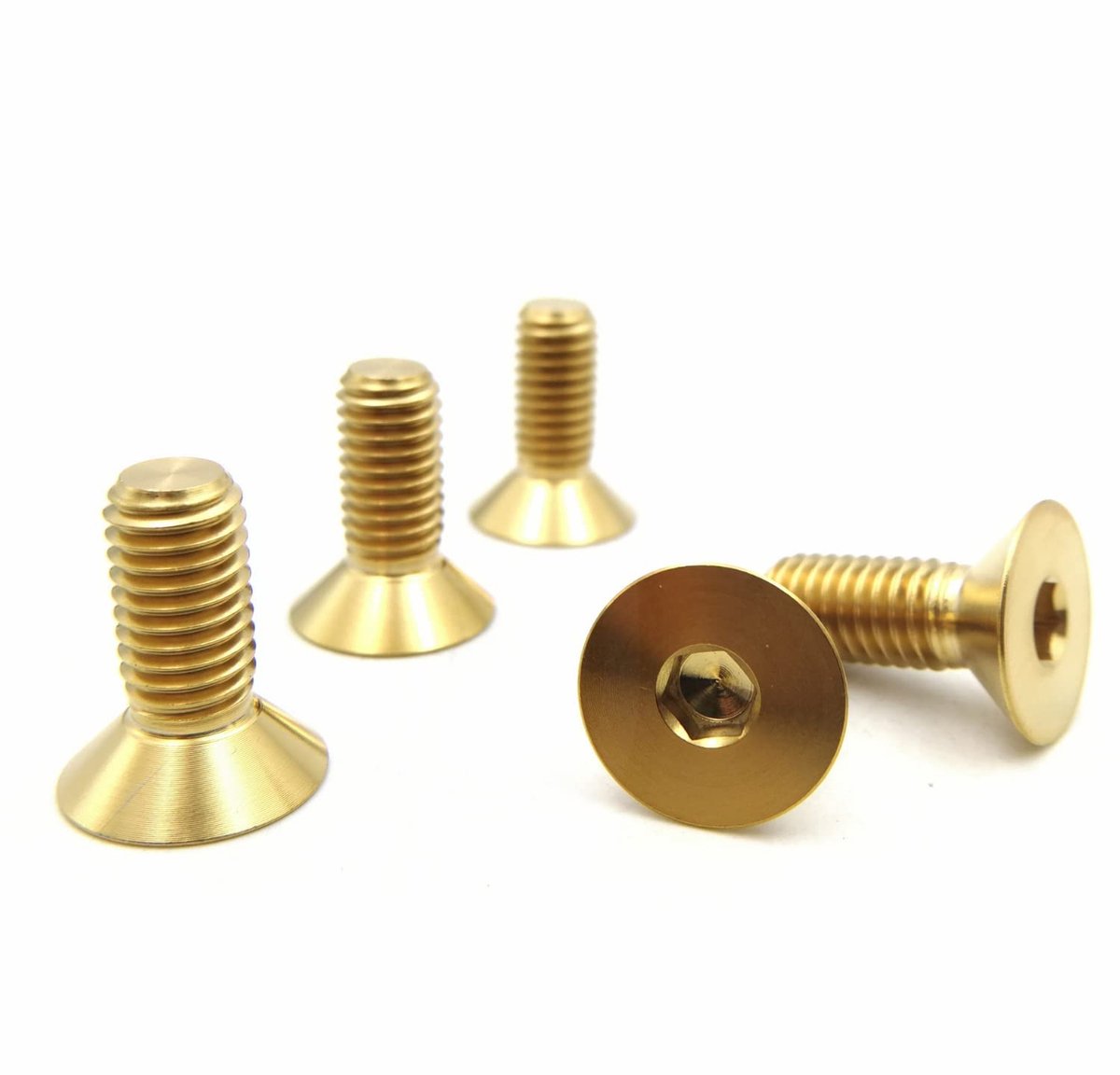 Titanium bouten M6 x 1.0 x 16mm - GR5 titanium legering - verzonken kop - ideaal voor fietsen - ShopVlot
