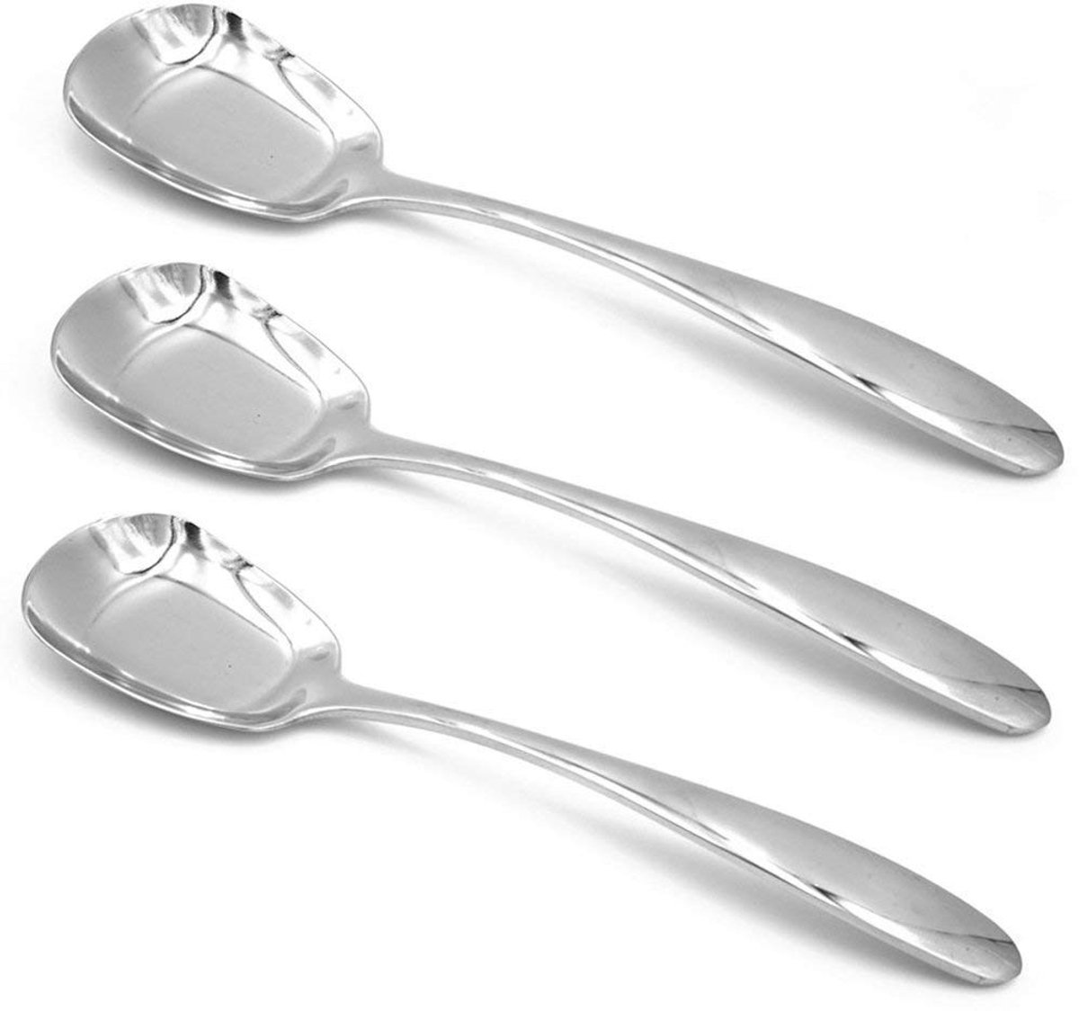 Soeplepels set van 3 - roestvrijstaal - speciaal vierkant ontwerp - ideaal voor soepen en rijstgerechten - ShopVlot