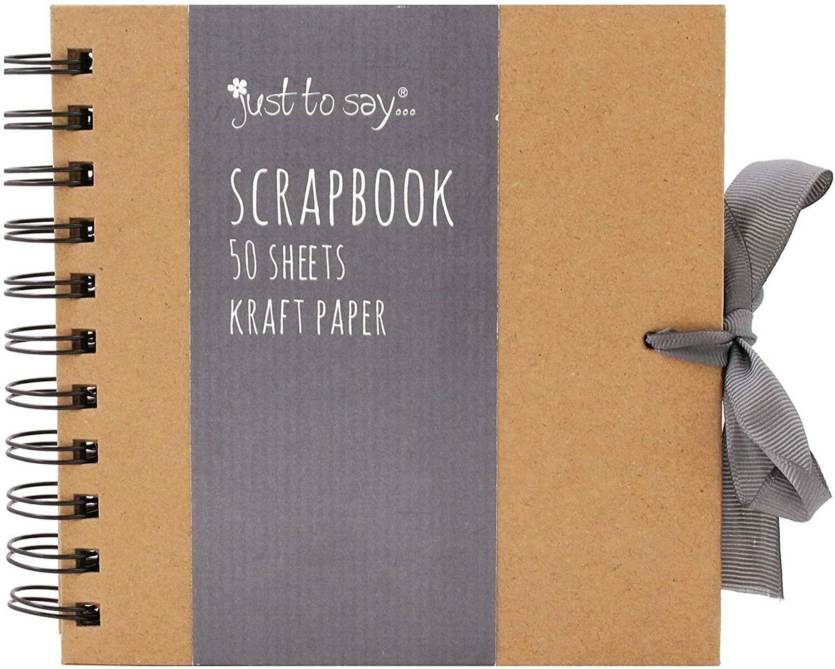 Plakboek vierkant medium 20cm - kraft papier - met lint - perfect voor creatief gebruik - ShopVlot