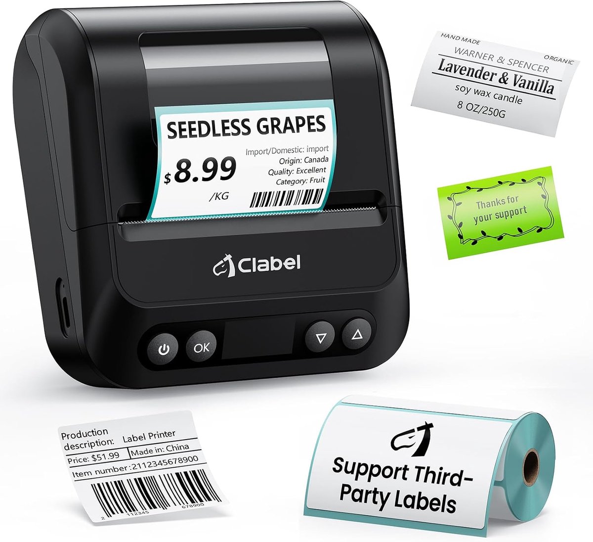 Labelprinter 320B - Draadloos - Thermisch - Ideaal voor thuis en kantoor - ShopVlot