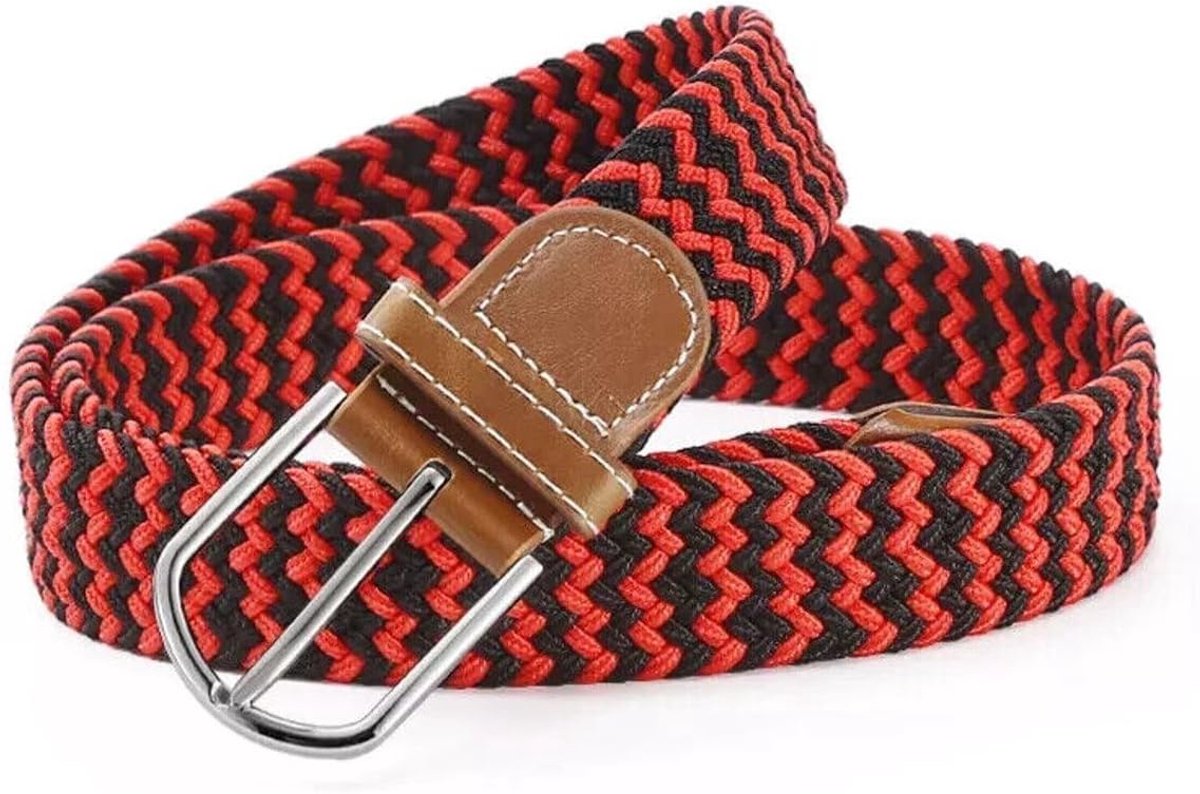 Gevlochten riem 105/120cm - elastisch - imitatieleren broekriem - perfect voor dagelijks gebruik - SnelShoppen