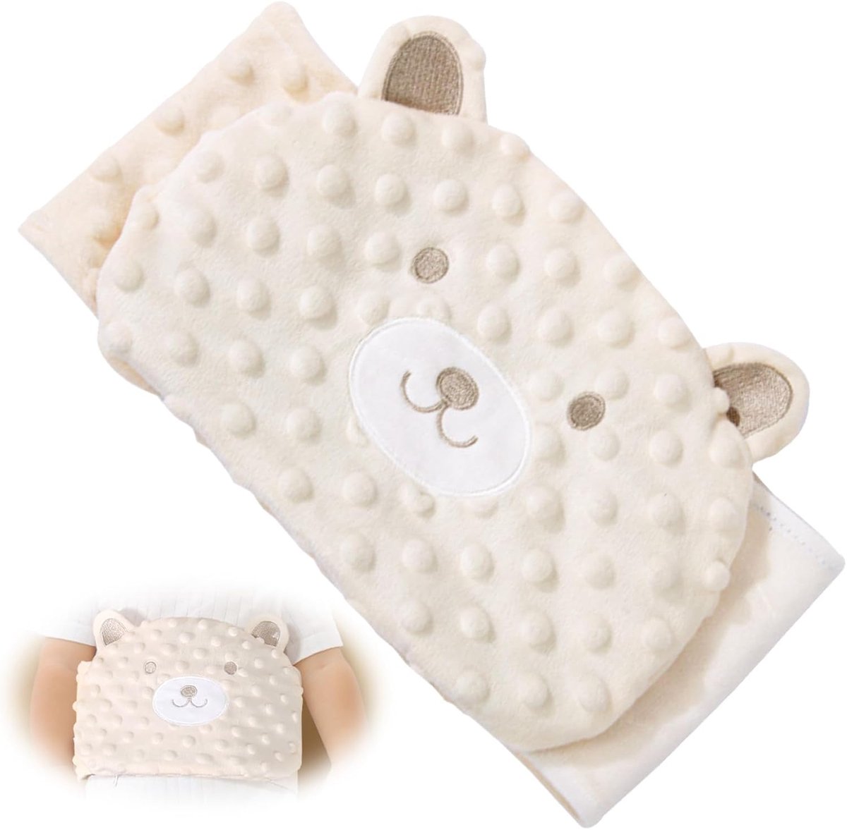 Warmtegordel voor baby, verlicht buikpijn, winderigheid, koliek, spijsverteringsstoornissen, met natuurlijke vulling, voorkomt brandwonden van warm water
