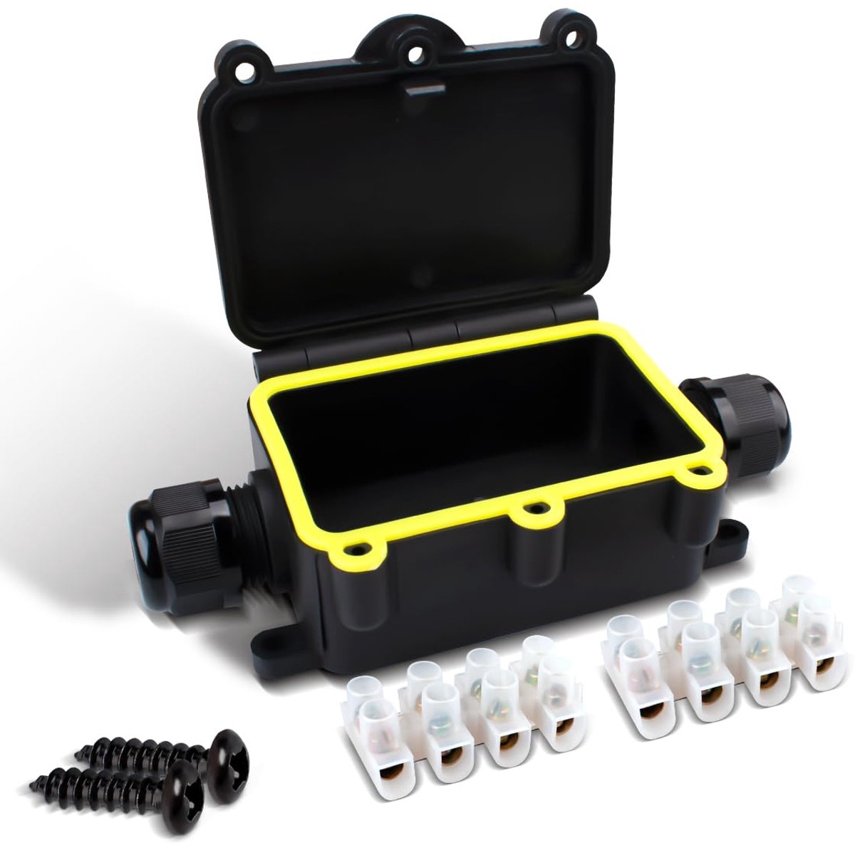 1 stuks elektrische aansluitdoos waterdicht, buiten waterdichte kabel aansluitdoos LF-2068-2T, 2 manieren voor draad diameter 5 tot 12 mm