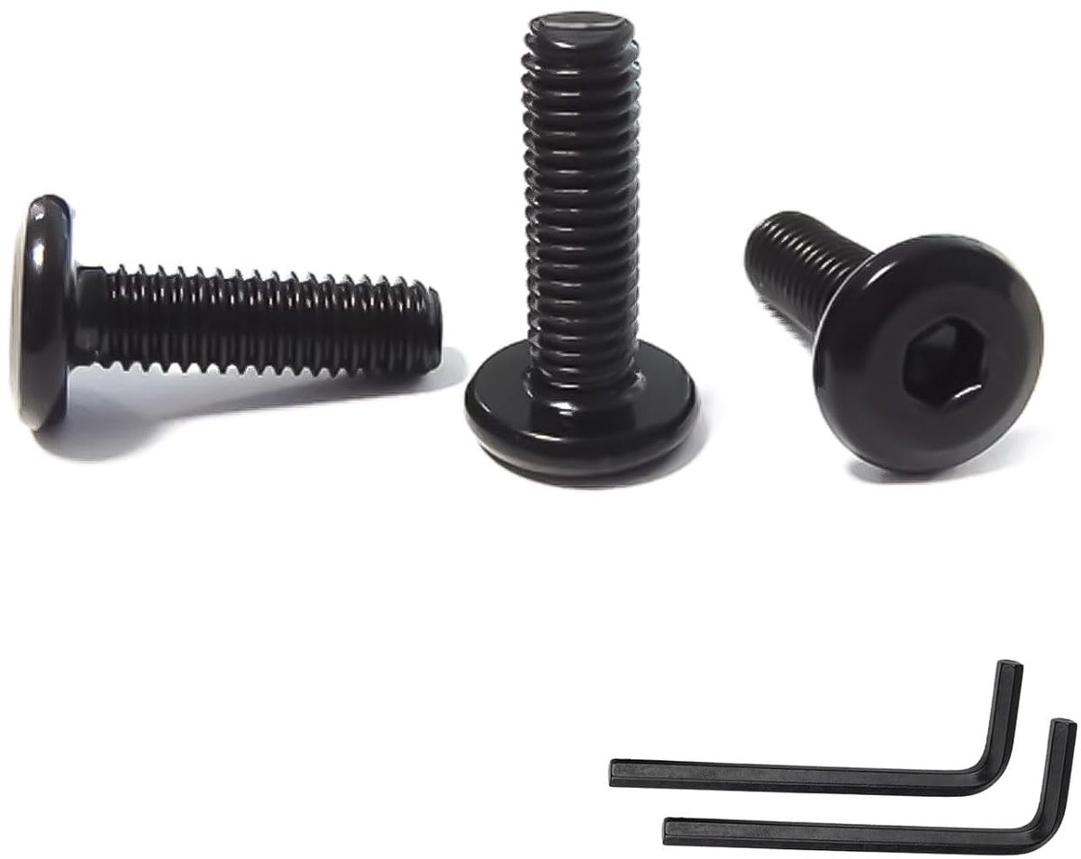 20 Stuks M8x12 Platte Kopschroeven Binnenzeskant Schroeven, Roestvrij Staal A2 V2A, Volledige Schroefdraad met Zwarte Oxide Afwerking, Inclusief 2 Inbussleutels