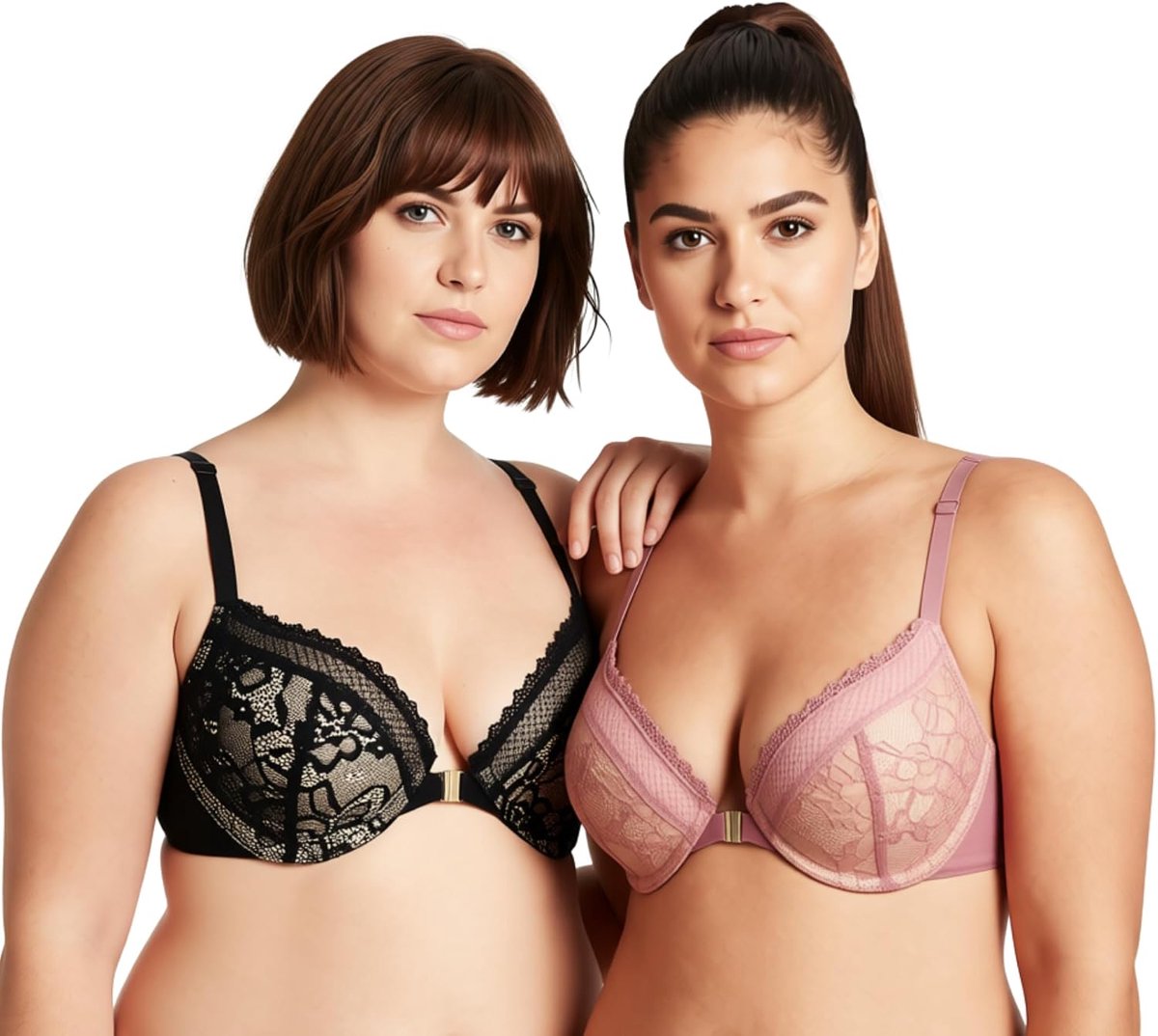 Muse Dames Grote maat Push Up Voeg 1 kopje toe Beugel Perfecte vorm Kanten BH