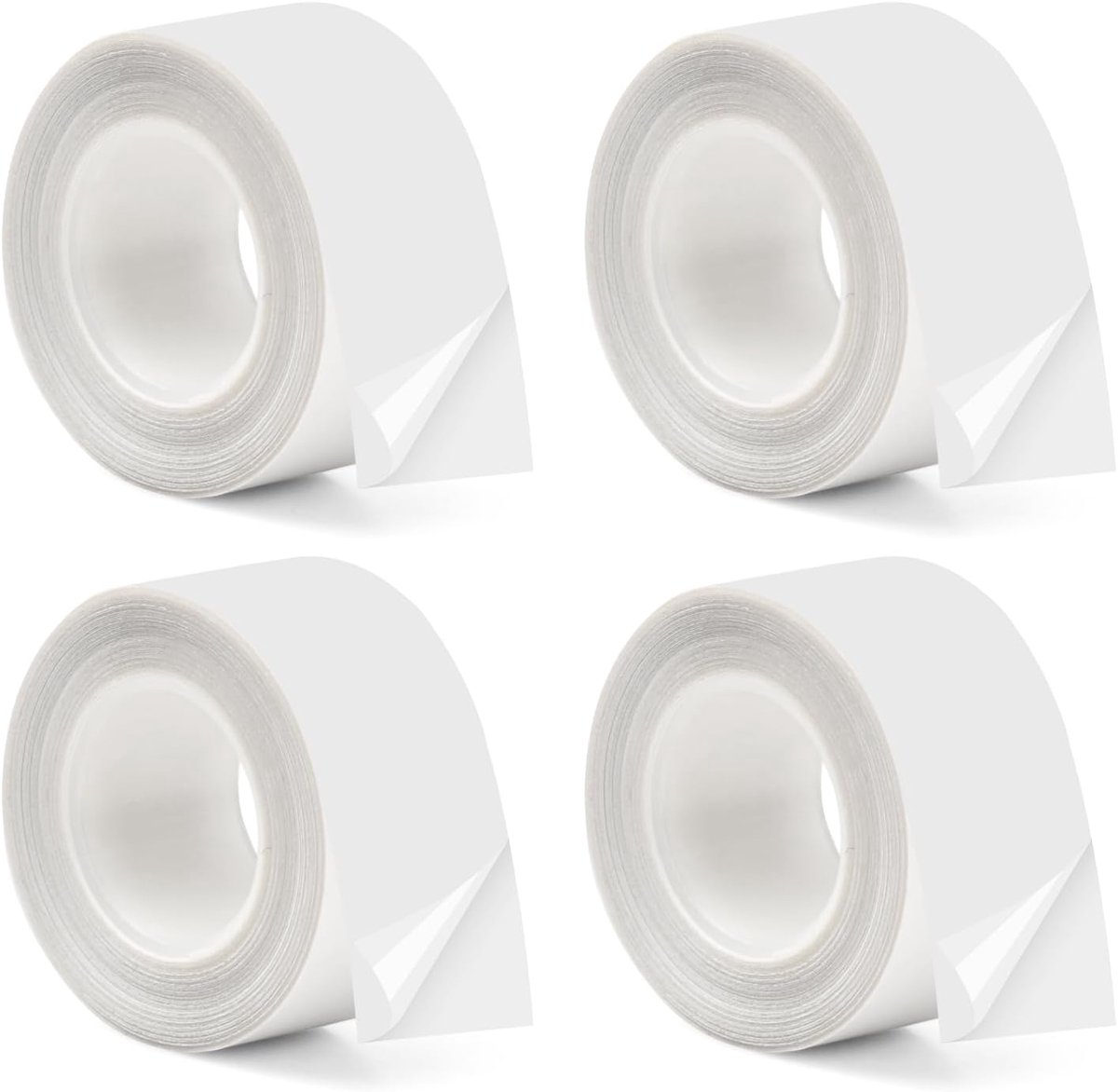 4 rollen labeltapes, 16 mm x 4 m, thermisch labelpapier, eenvoudige warmte-etiketten, vervangende etiketten voor etiketteermachine L1/Q1/M1 (transparant)