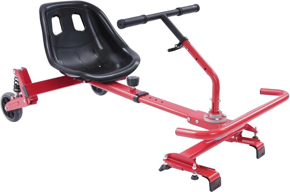 Zitopzetstuk voor hoverboard, belastbaar tot 100 kg, zelfbalancerende step, zitting met gereedschapsset, in hoogte verstelbare step, standaard voor 16,5-20 - 25,5 cm (rood)
