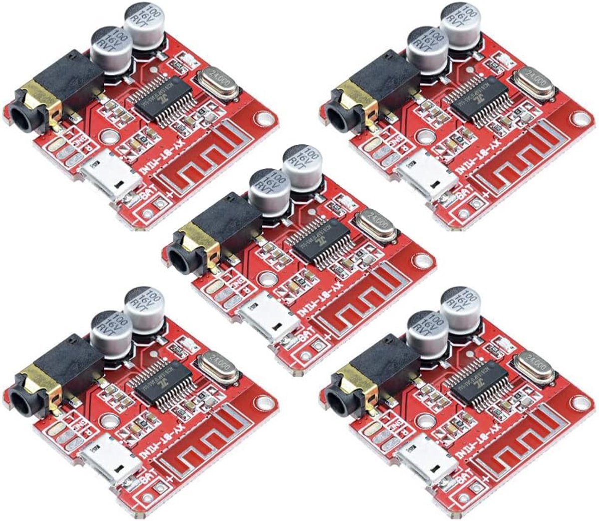 Bluetooth Audio Ontvanger Board, Bluetooth 5.0 MP3 Lossless Decoder Board Draadloze Stereo Muziek Module 3,7-5V XY-BT-Mini (5STUKS)