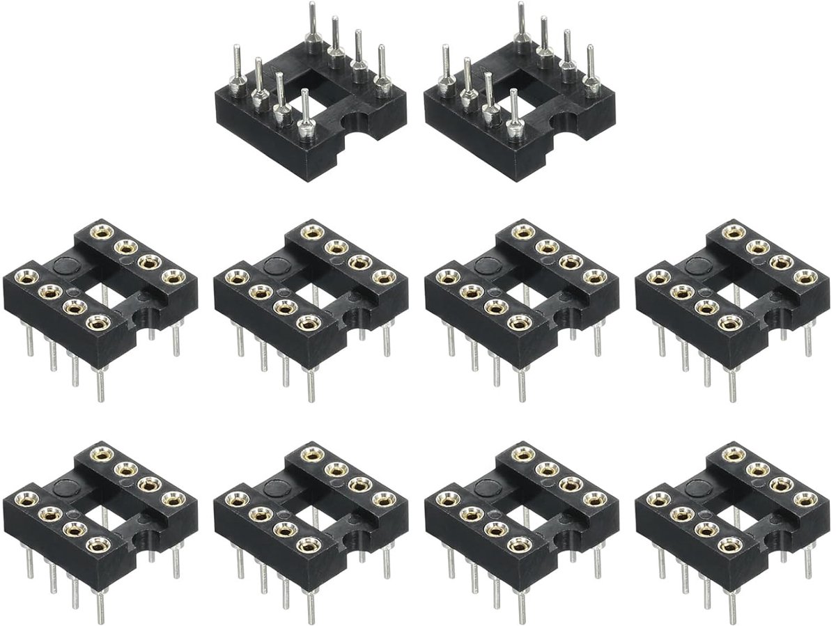 2,54 mm stap 8 pin dip Ic bus stekker dubbele rij 7,6 rij stap ronde pennen solderen voor doe-het-zelf elektronica experiment 20 stuks