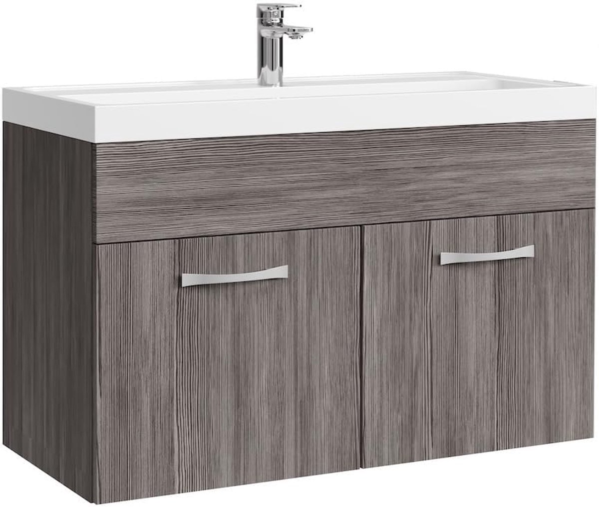Badkamermeubel Set Paso 01 80 x 40 cm - Grijs Eiken - Badmeubel met Wastafel