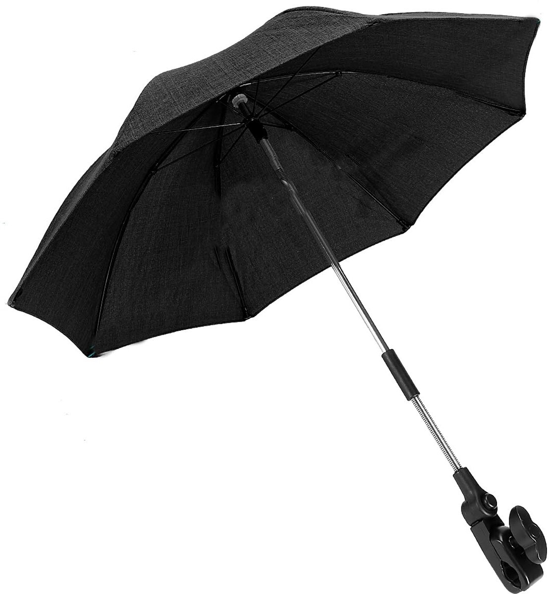 Parasol voor kinderwagen 71 cm - UV-bescherming UPF50+ - universele houder - zonwering voor buggy - SnelShoppen