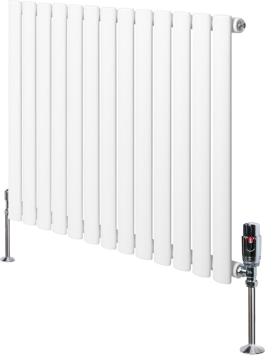 Radiator 600 x 780mm - ovalen design - carbon staal - krachtige verwarming voor woonkamer - SnelShoppen