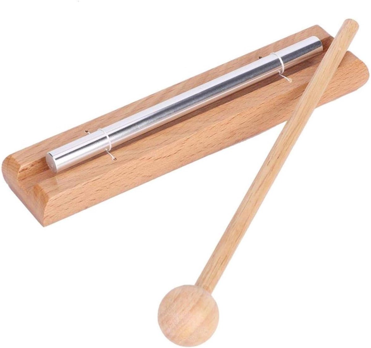 Klankstaaf 15 cm - Metaal - Zilver - Voor meditatie en ontspanning - SnelShoppen