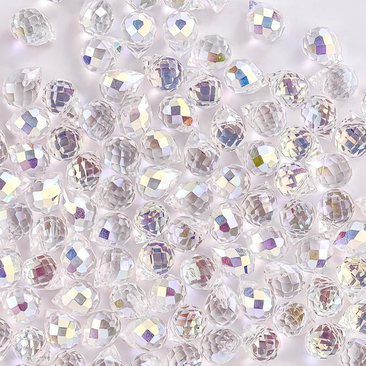 Kralen 8x10mm, Laser Iriserende Facet Teardrop Vorm Sieraden Kralen Bulk voor Ketting Armband Oorbellen Maken DIY Craft Projecten