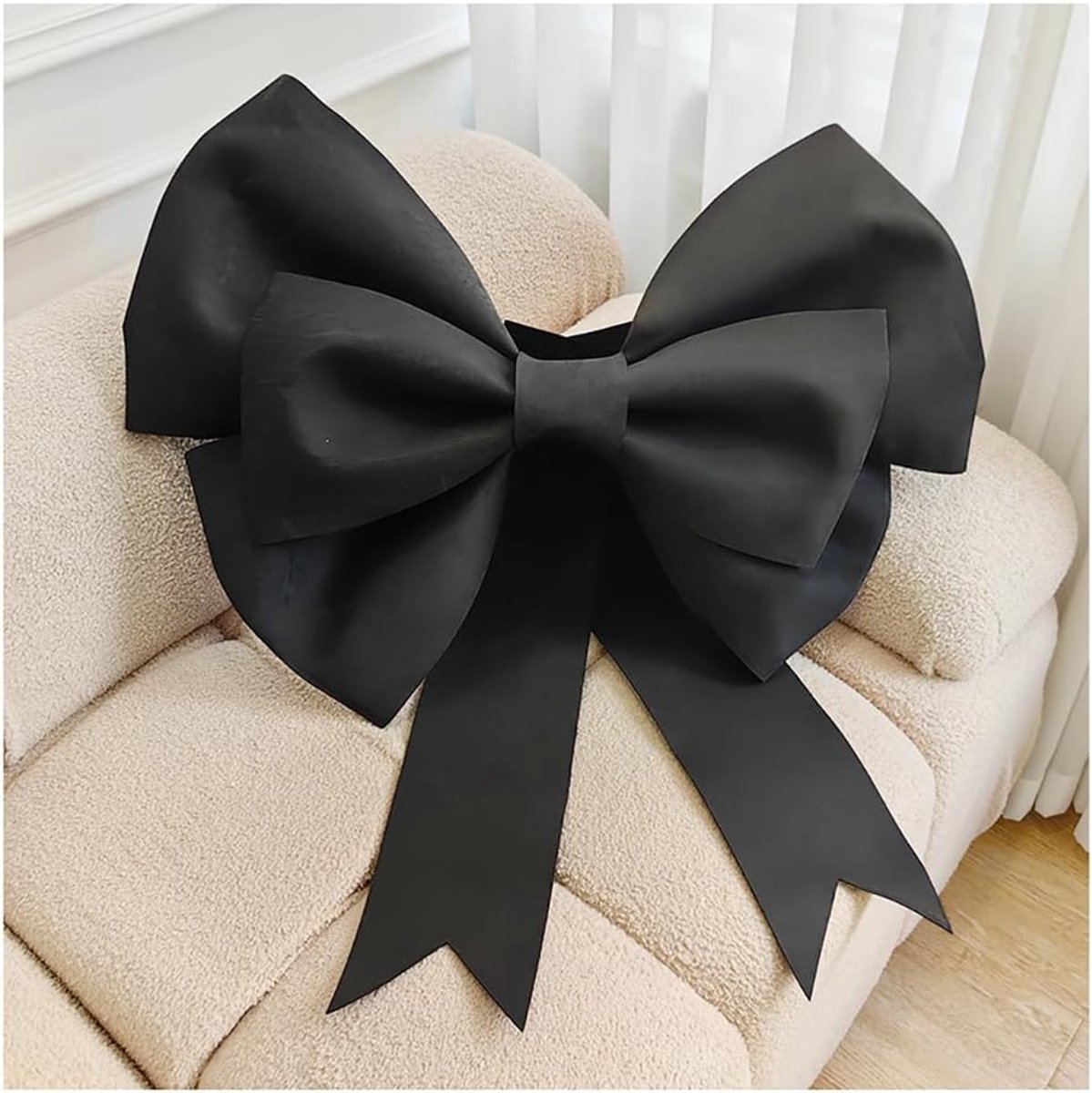 grote strik, decoratieve strik, doe-het-zelf, reuzenstrik, sierstrik, enorme rode strik, autostrik, cadeaustrik voor bruiloft, feest, auto, Valentijnsdag, Kerstmis, cadeau, decoratie, zwart, 30