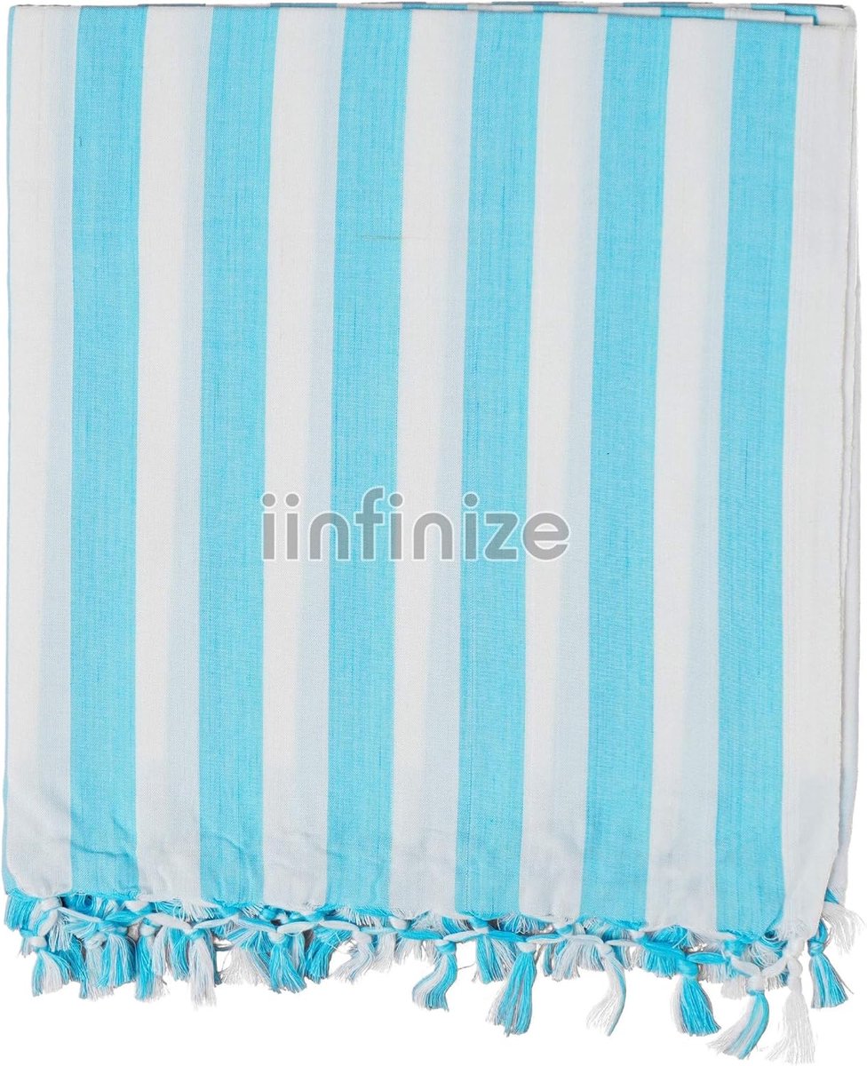 Bedsprei 228 x 137 cm - Katoen - Marokkaans gestreept - Perfect voor zomernachten - SnelShoppen