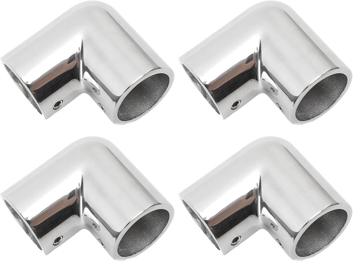 4 STUKS 2 Manier 90 Graden Boot Hand Rail Fitting 25mm Rvs Elleboog Pijp Gezamenlijke Connector voor Marine Jacht
