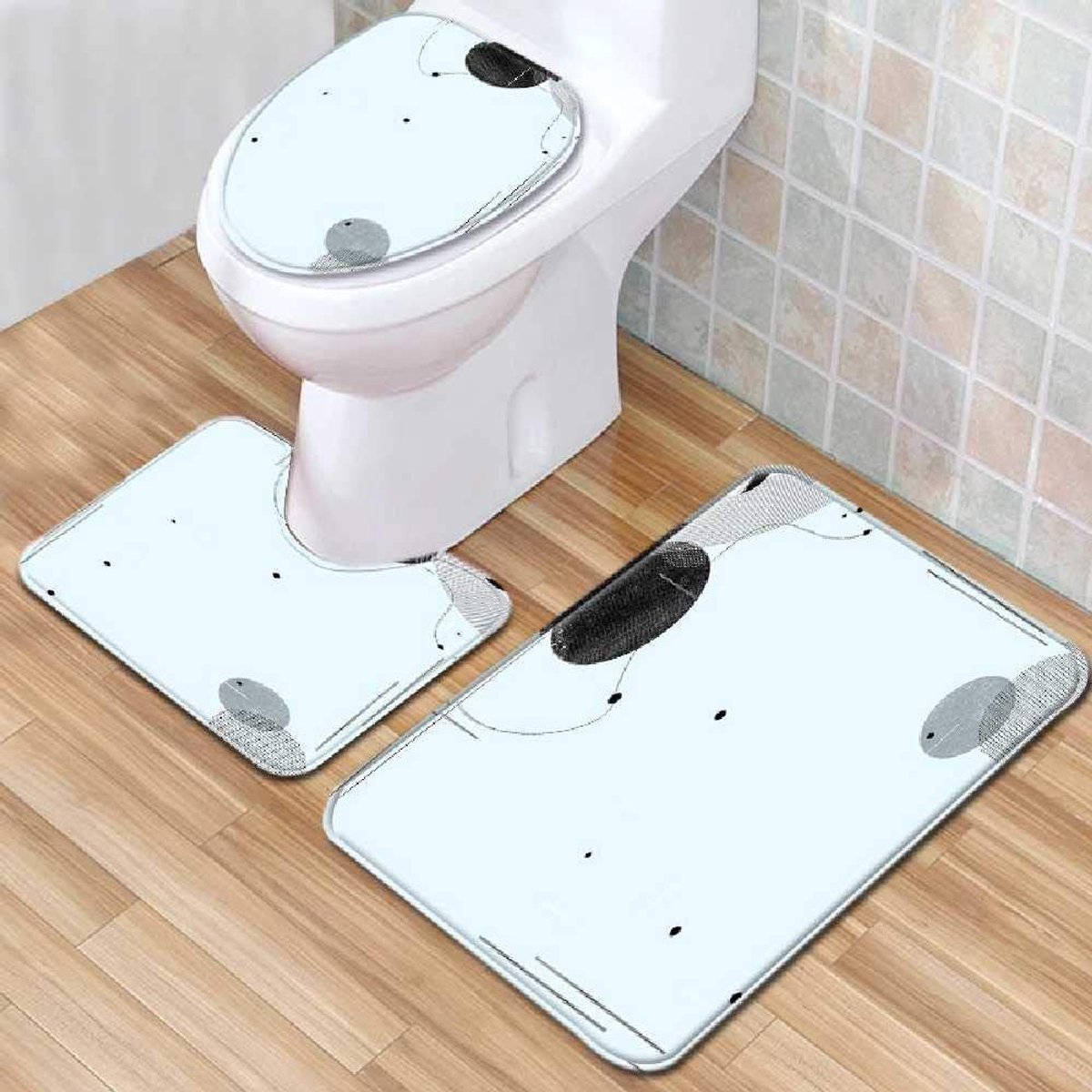 Driedelige Set Vloermat Deurmat Machine-wasbare Zachte Badkamer Vloer Tapijt Mat Badkamer Tapijt 50cmx80cm