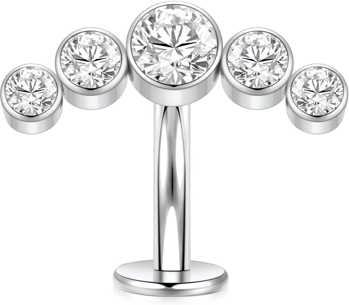 hengkaixuan G23 titanium buiksieraad, disc bottom, Belly Button ring, platte achterkant, navelpiercing, sieraad, 14G, Belly Piercing Curved Barbell, 10 mm, interne draad navelring voor vrouwen