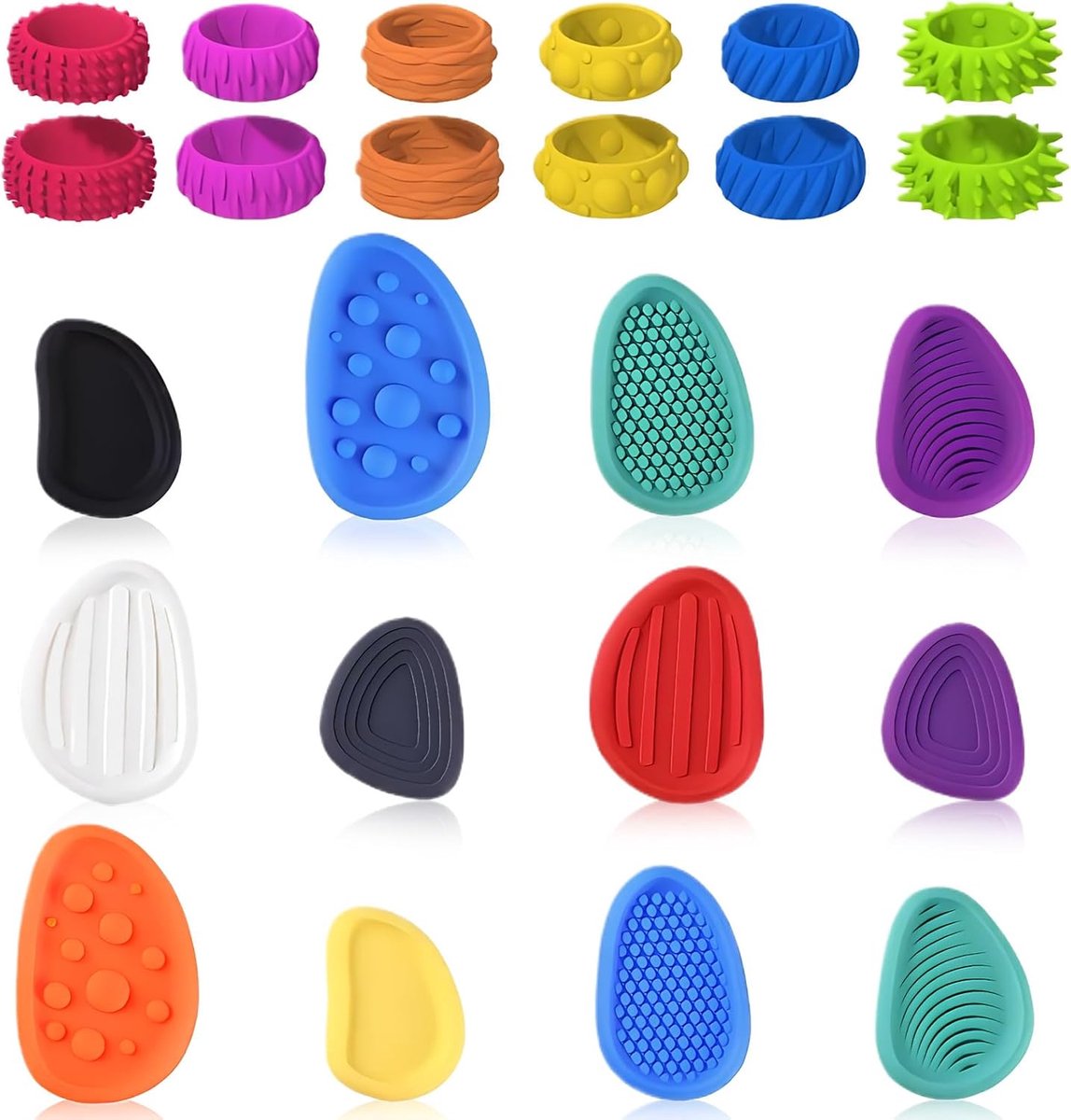 Toys Sensory Stones, stressvermindering voor volwassenen, sensorisch speelgoed, stresskalmerend speelgoed voor stress, angst, adhs en autisme, 24 stuks