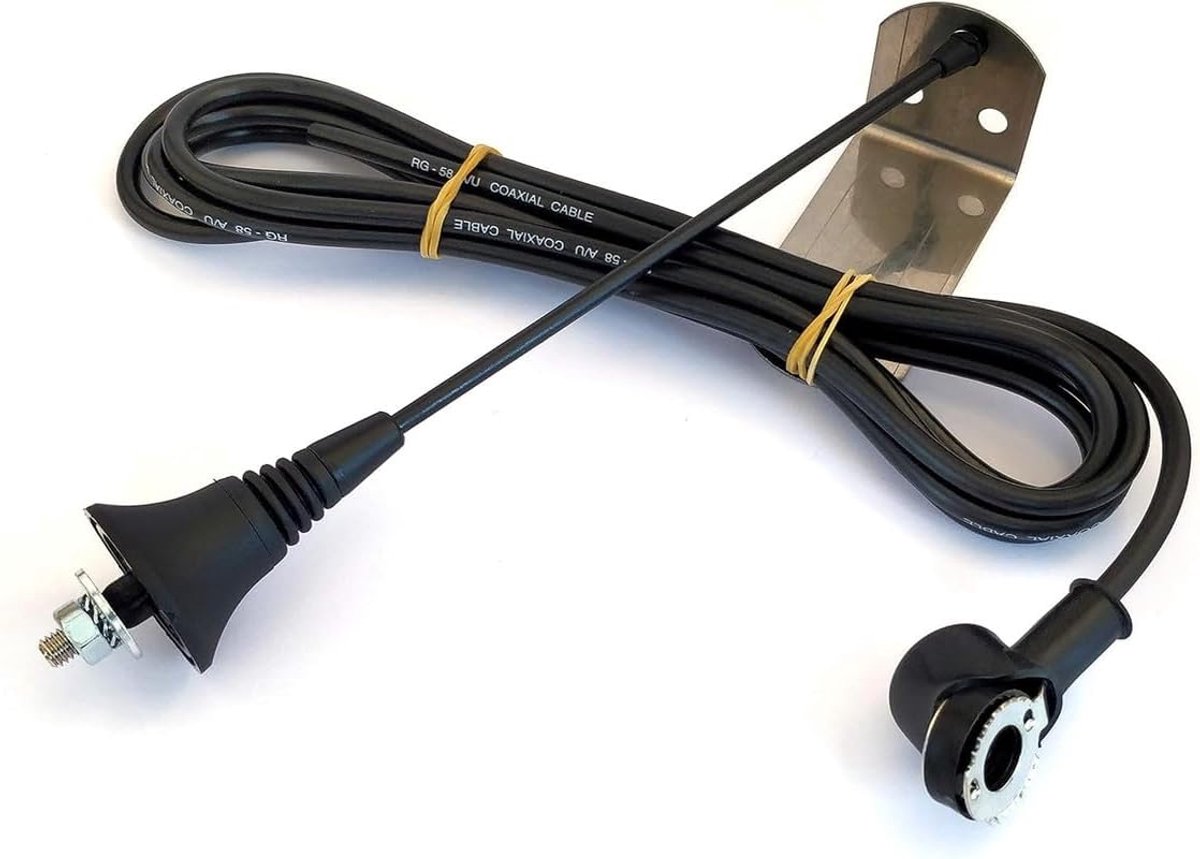 ANS433 Outdoor antenne – 433-868 MHz Universele antenne voor poortaandrijvingen | Bereik tot 250 m | Robuuste roestvrijstalen houder | 50 Ohm impedantie | Incl. 2,5 m RG-58 kabel | Weerbestendig