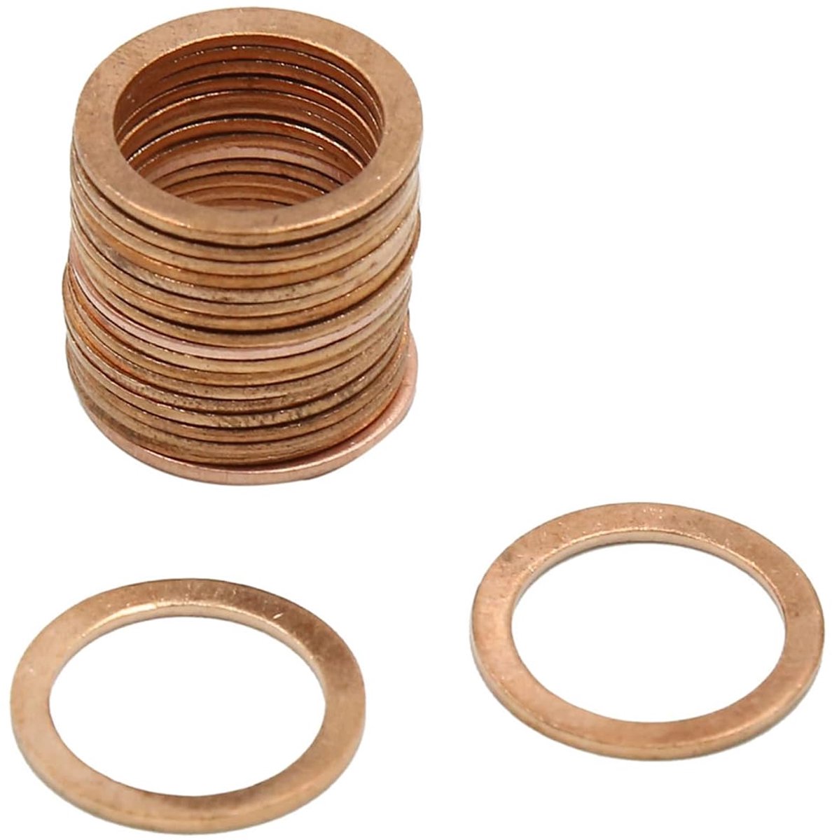 Map binnendiameter 14 mm, vlak, koper, afdichting, metrisch, 20 stuks