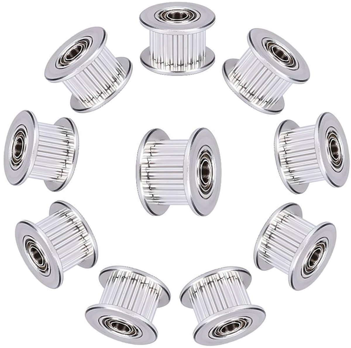 Spanrol 16 Tanden,Boring 3 mm,Breedte 6 mm,GT2 Idler Pulley 16 Teeth Bore 3 mm,voor 3D Printer 6 mm Breedte GT2 Tandriem.(10 stuks)