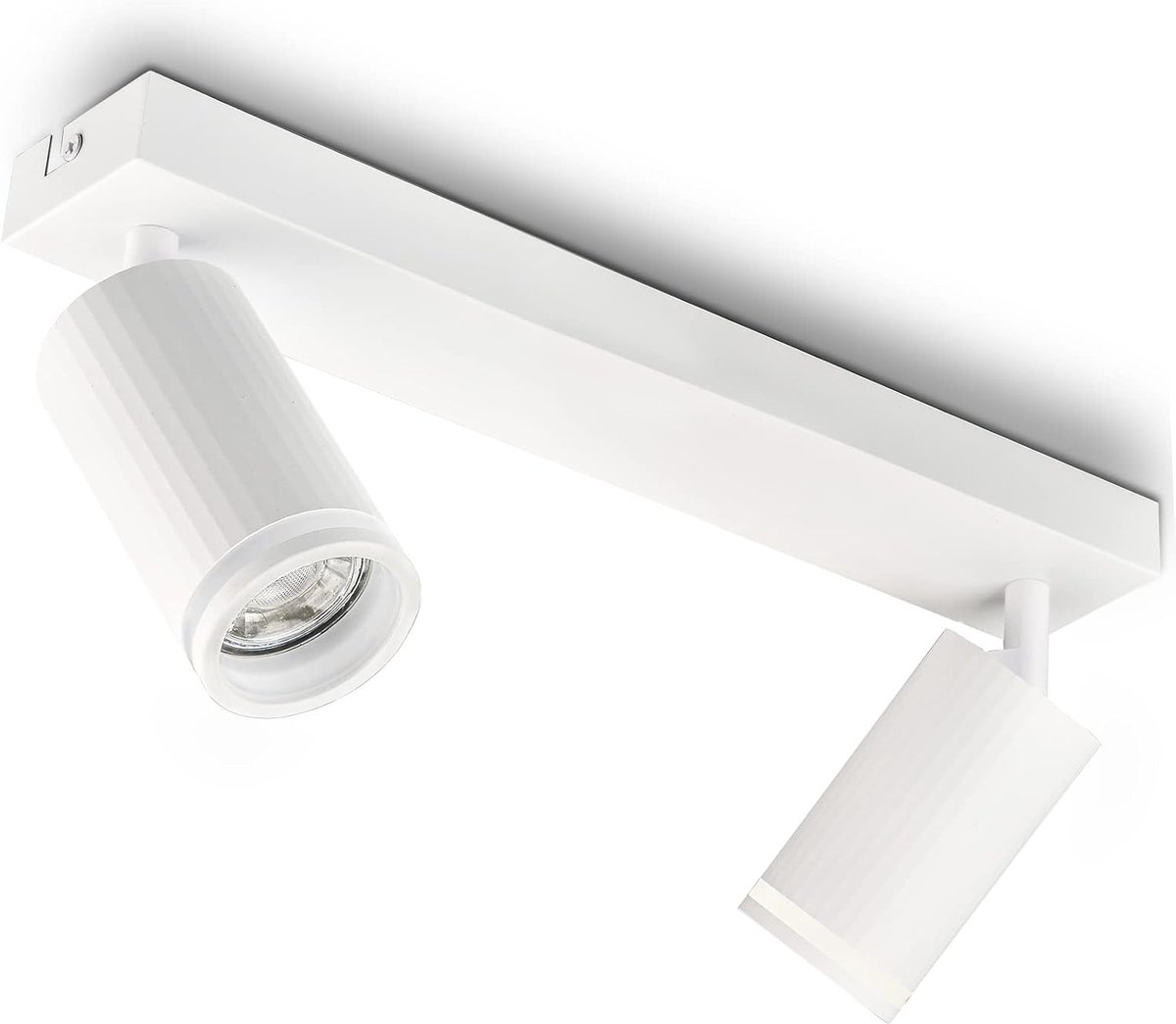 2 lichtpunten, wit, draaibaar en draaibaar, plafondspot, afneembare frontring, GU10, voor woonkamer, slaapkamer, gangen, zonder lampen