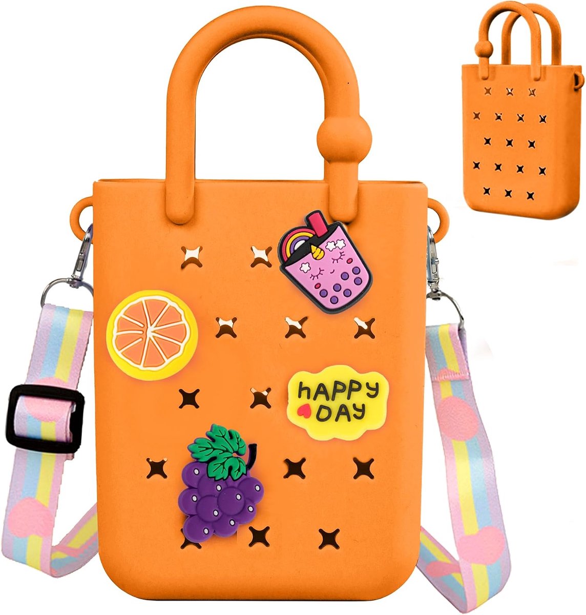 Mini rubber tote bag - EVA waterdichte strandtas - silicone gaatjes - ideaal voor reizen - SnelShoppen
