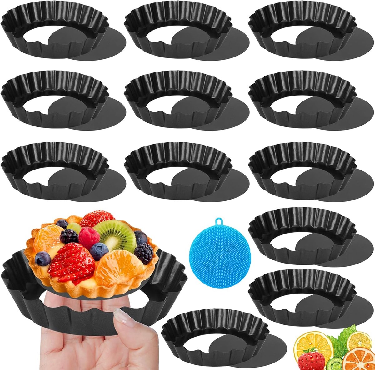 Cakevorm met Verwijderbare Bodem - Mini Taartvormen Set - Non-stick Bakvorm - Perfect voor Quiche en Taart - ShopVlot