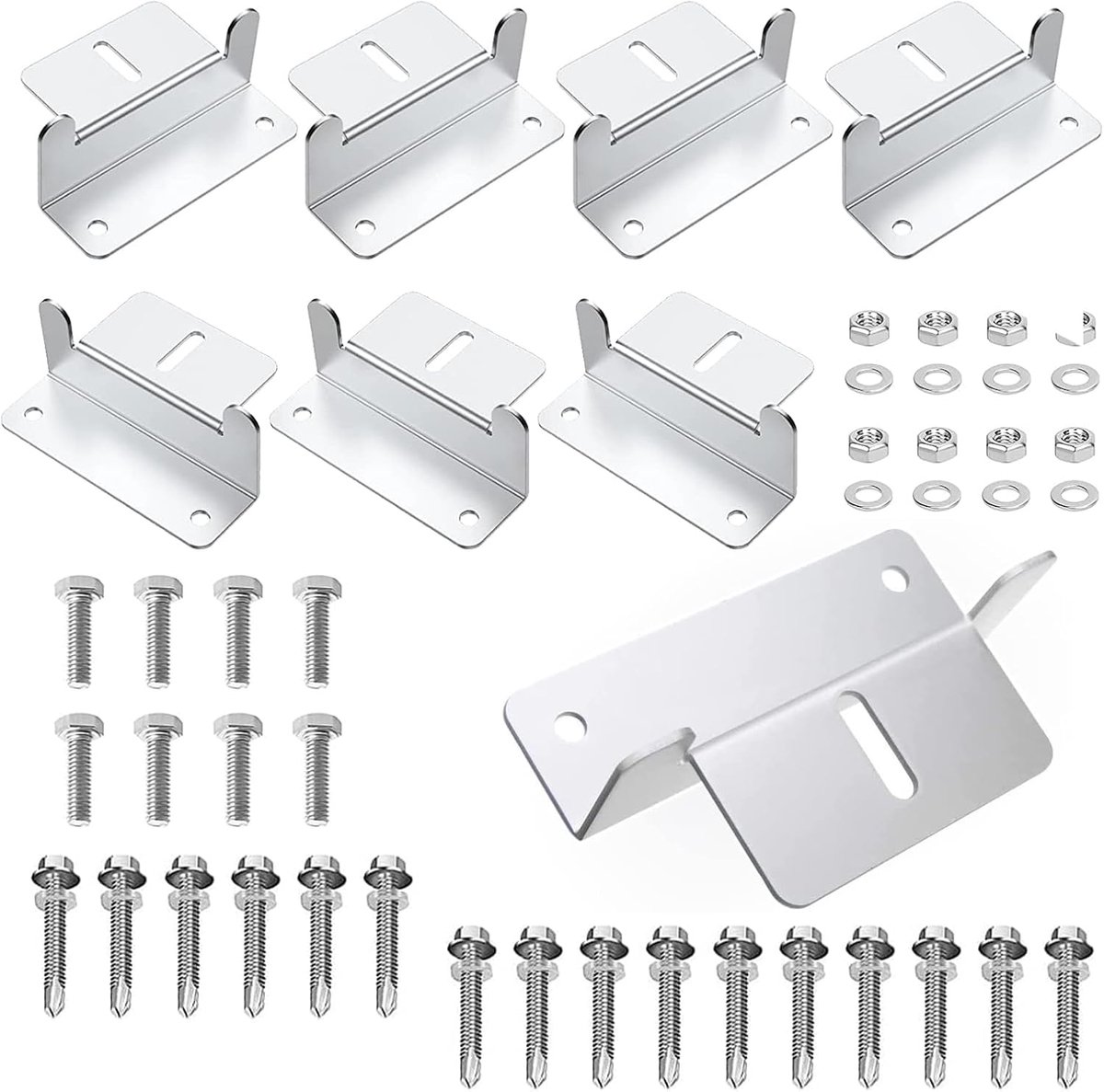 Solar Panel Houder Z-Houders 8 Stuks - Aluminium Legering - Duurzaam voor Caravan en Boot - ShopVlot