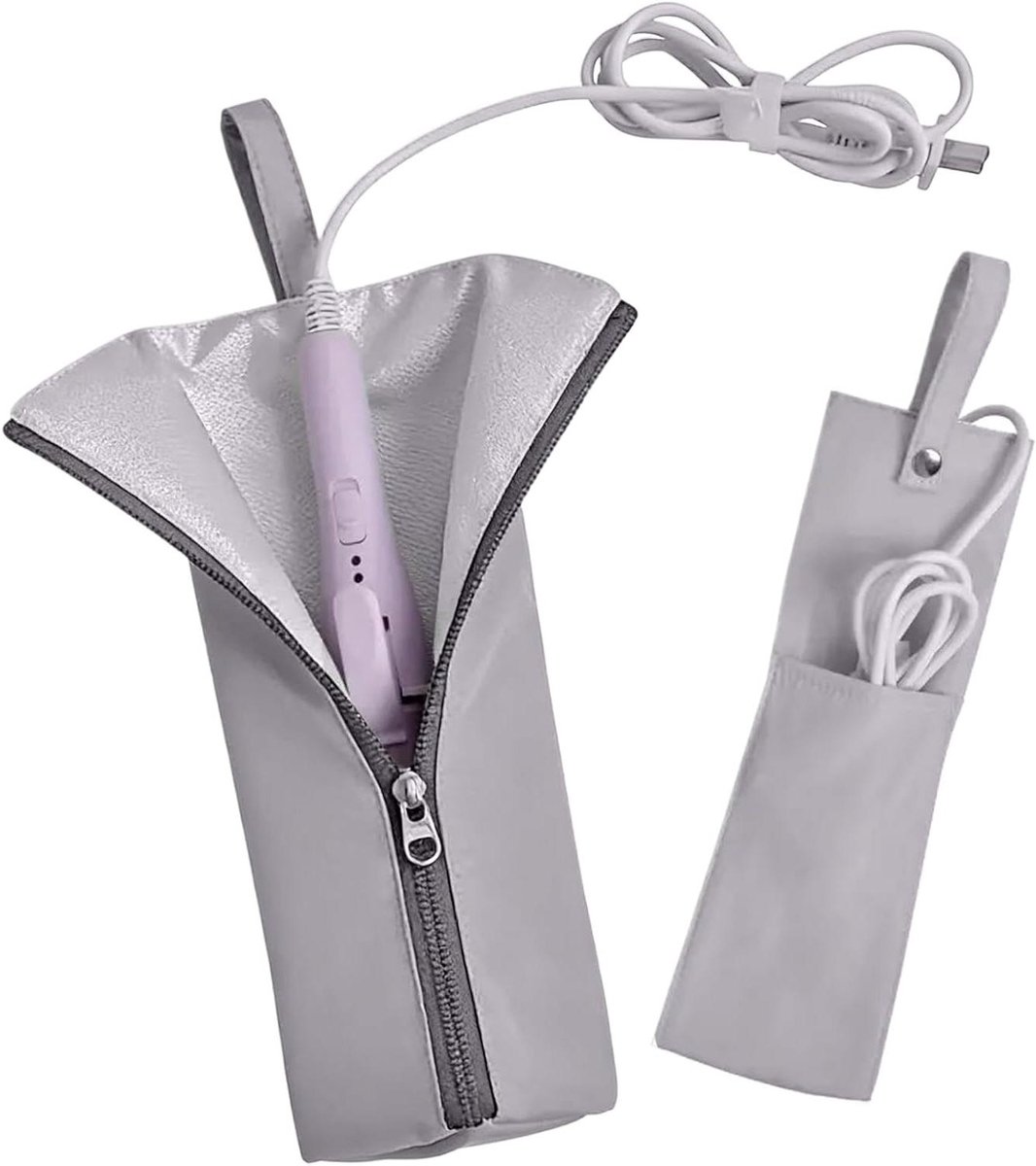 Haarstyling Tas - Opbergtas Tools - Reizen en Organiseren - Hittebestendig Materiaal - 30 x 10 x 1 cm - Grijs