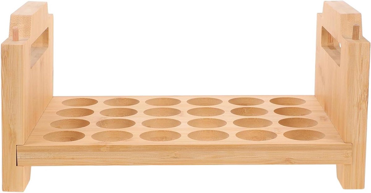 Bamboe Eierhouder - Eiermand Koelkast - Keuken Organiseren - Stapelbaar Ontwerp - 24 Eieren - Natuurlijk Bamboe