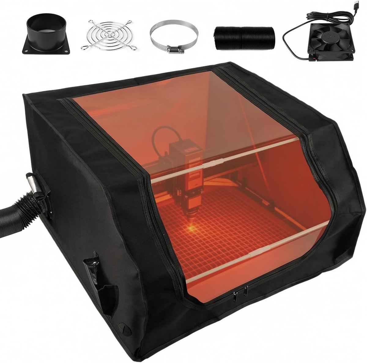 Huis voor lasergraveermachine 720 x 700 x 400 mm - Gesloten ontwerp - Isolatie tegen rook en geur - ShopVlot
