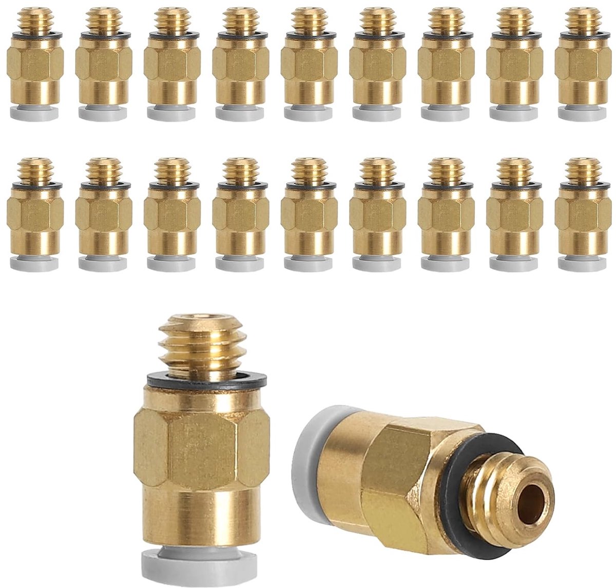PTFE slangconnectors 20pcs M6 - pneumatische verbindingen - quick plug adapter - ideaal voor 3D printer - ShopVlot