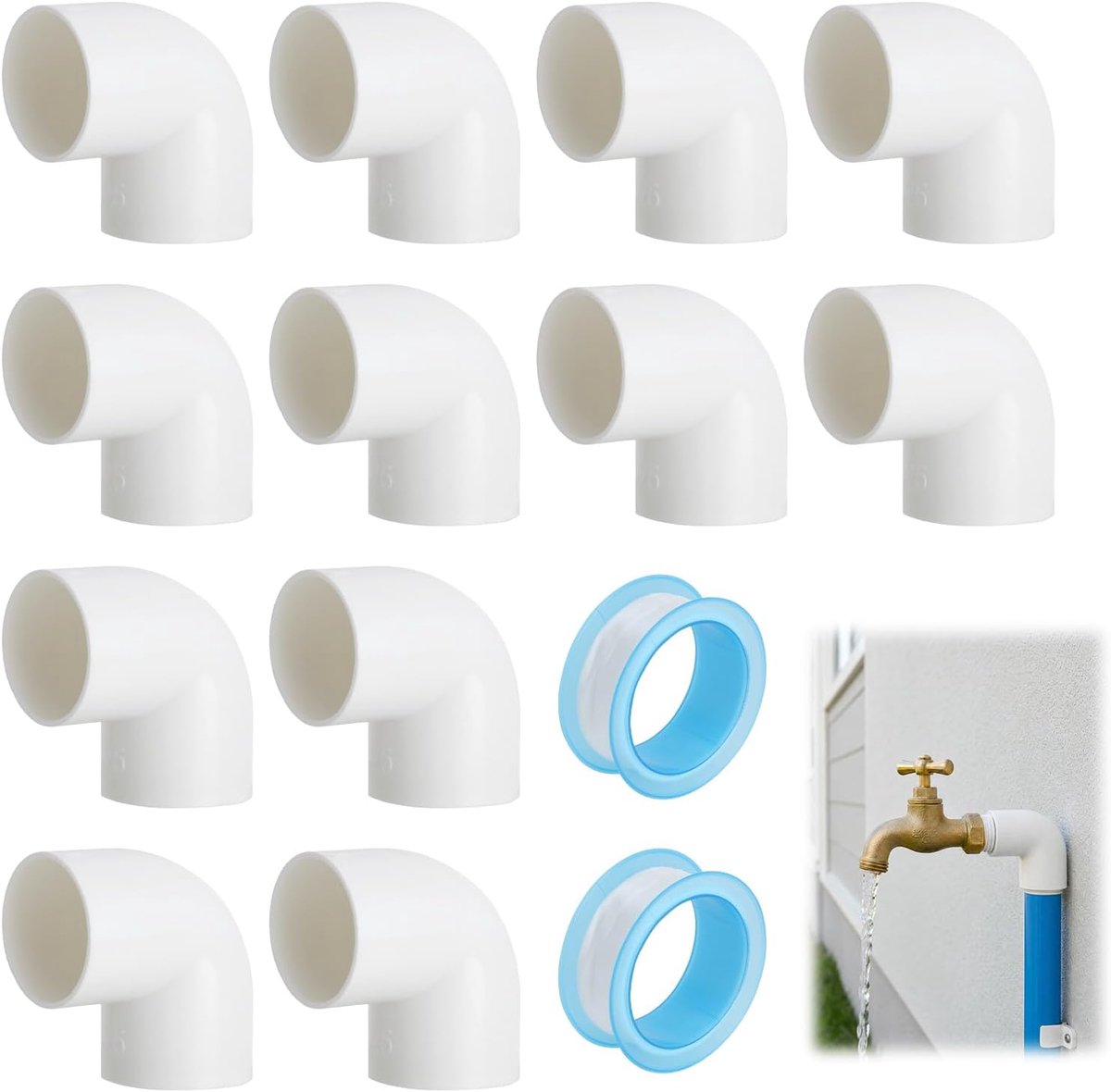 Kabelbuis 25 mm - PVC buisbochten - 12 stuks - Voor nette kabelrouting - ShopVlot