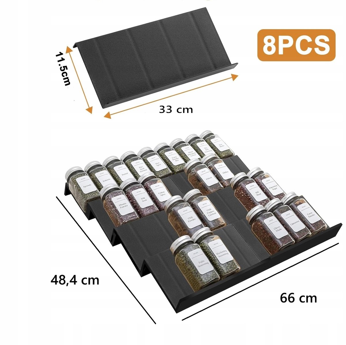 Merkloos Flexibele Lade Organizer voor Kruidenpotjes - 4 Niveaus