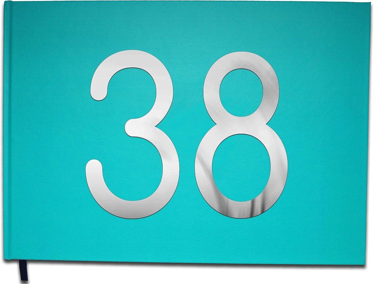 Gastenboek 38ste verjaardag - Premium kwaliteit - Blauw met chrome letters - Herinneringen vastleggen - ShopVlot