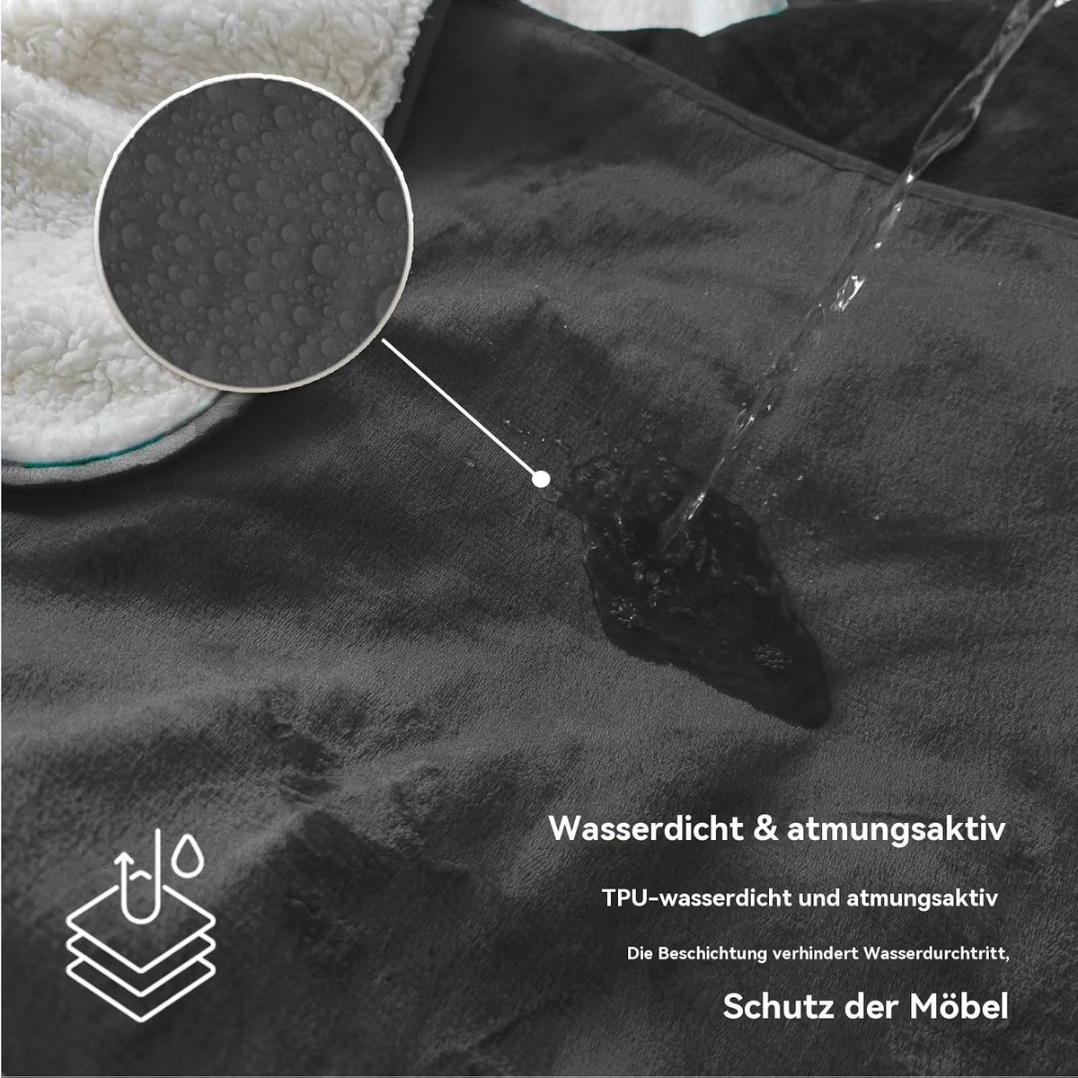 Waterdichte Dekens 150x200cm - Grijs Flanel - Reversible - Ideaal voor Bedintimiteit - ShopVlot