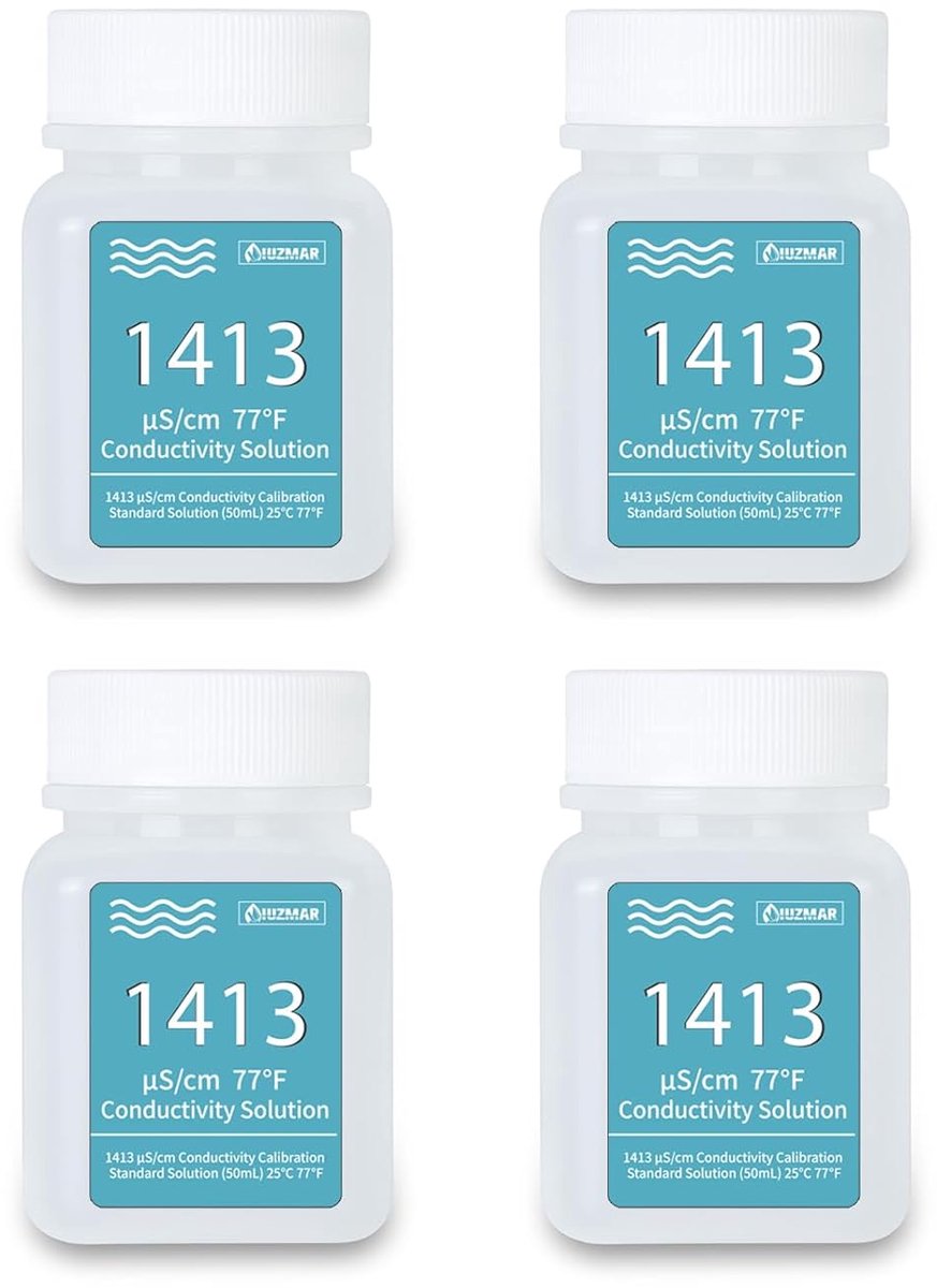 Kalibratieoplossing EC 1413μS/cm - 50ml x 4 Flessen - Precisie voor zoutmeter - Voor betrouwbare wateranalyse - ShopVlot