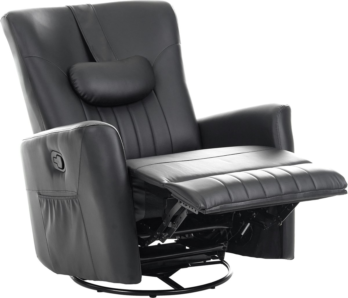 REA - Relaxfauteuil - Zwart - Kunstleer