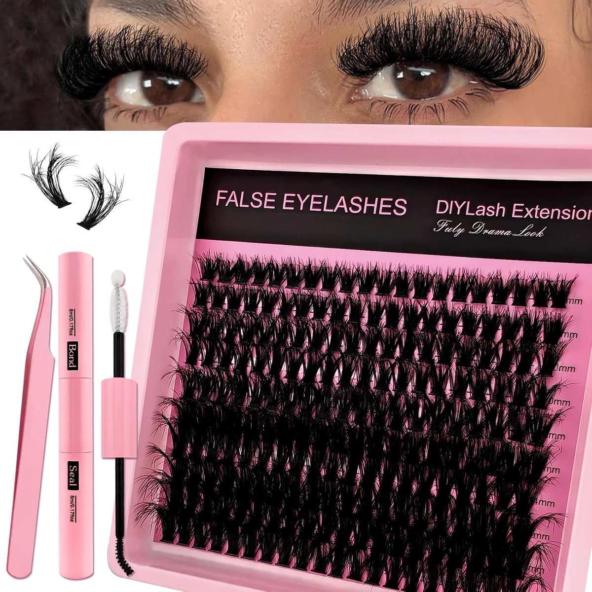 Wimperextensions 200 stuks - Fluffy kunstwimpers - Cluster extensions - Natuurlijke uitstraling - ShopVlot
