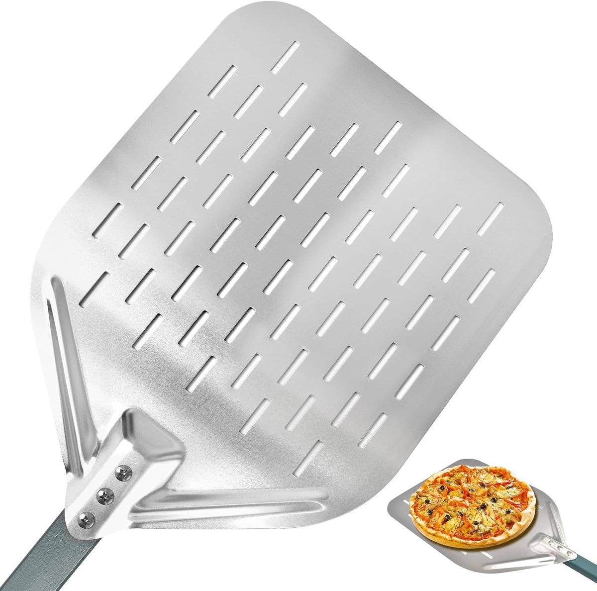 Pizzaschep 40 x 30 cm - Aluminium - Geperforeerd design - Perfect voor pizzabakken - ShopVlot