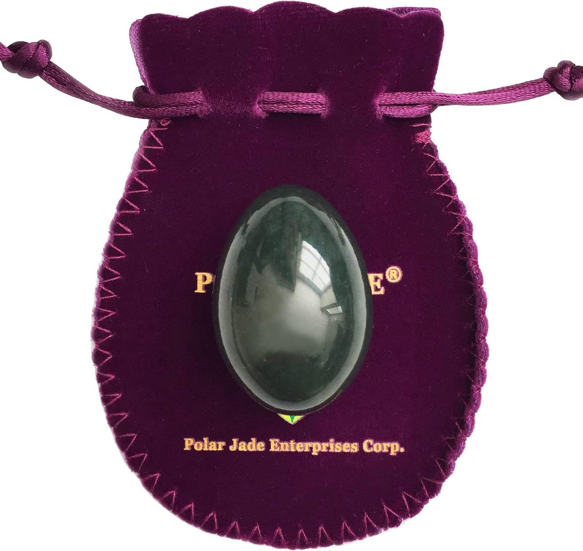 Nephriet jade ei - medium (43 x 30 mm) - onbewerkt - voor training van bekkenbodemspieren - ShopVlot