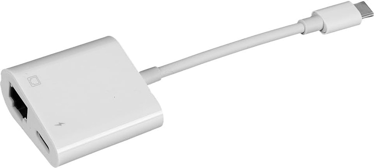 USB C naar Ethernet Adapter - 2-in-1 RJ45 + Oplaadpoort - Voor Smartphones en Tablets - Altijd verbonden - SnelShoppen