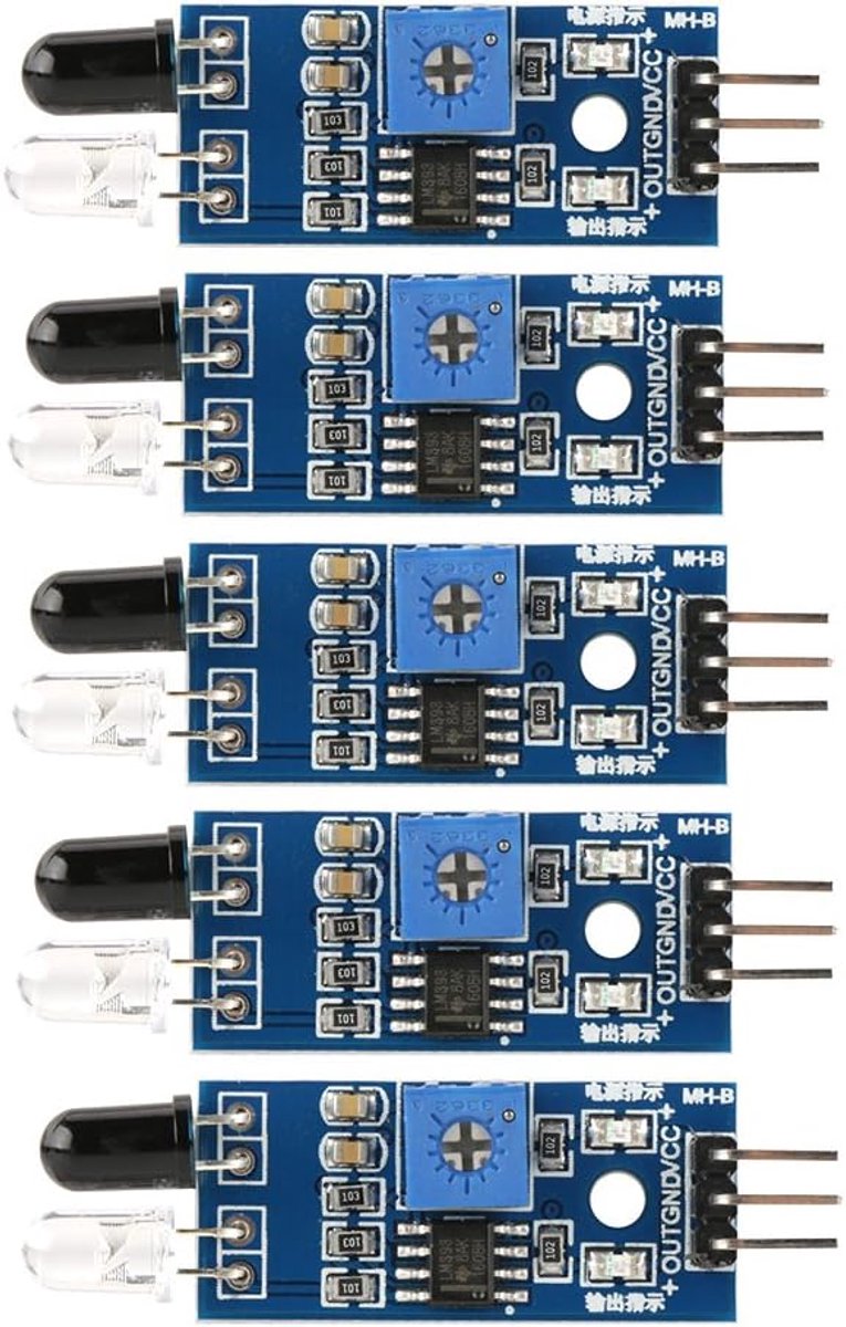 Infrarood sensor module 5 stuks - obstakels vermijden - voor slimme robotauto - SnelShoppen