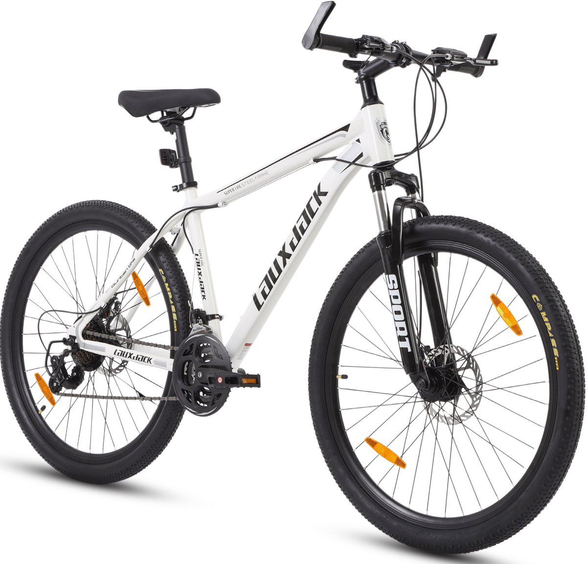 FloraGrace Mountainbike – Hardtail – 28 Inch – IJzer – Wit – Voor Heren En Dames – Voor Stad En Terrein – Met Voorvorkvering En Schijfrem