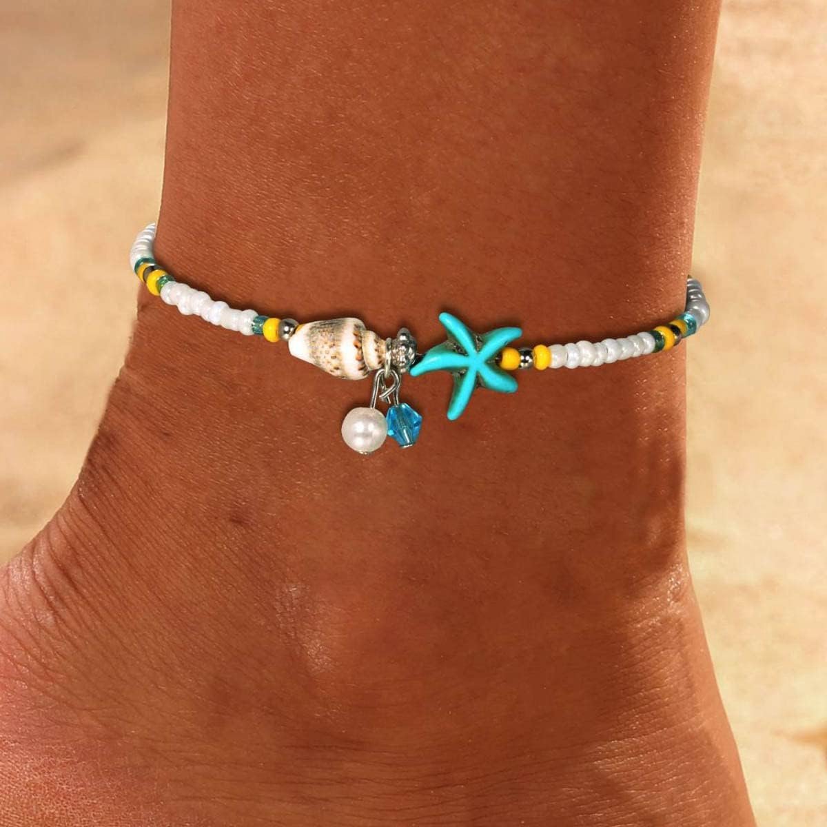Enkelbandjes - schelpen en sterren - strand sieraden - perfect voor vakanties - SnelShoppen