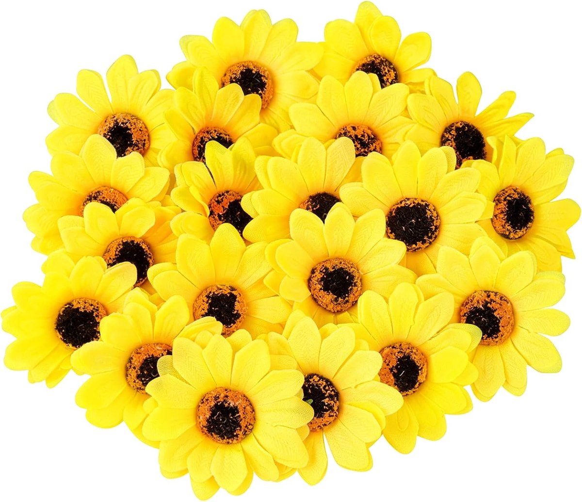 Kunstbloemen 7 cm - stof - kleine kunstbloemkop - perfect voor decoratie - SnelShoppen