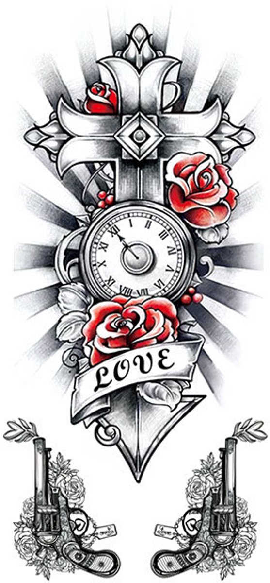Tijdelijke tattoo Sacred Love Clock 3 dagen